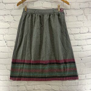 Union Made Wool Skirt Sz 11/12 Modest‎ 28" Gray Waist Secretary Vintage